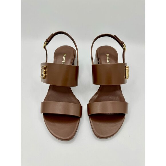 Burberry brown monogram-motif TB leather sandals - Picture 5 of 11